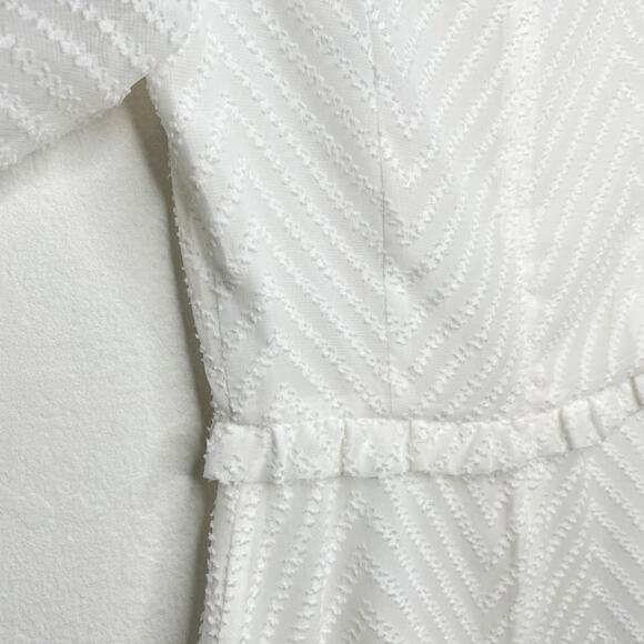 Shilla Chevron Swiss Clip Dot Short Sleeve Classy Fit and Flare Mini Dress Small - Picture 8 of 14